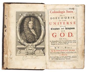 (RELIGION.) Cosmologia Sacra: or, A Discourse of the Universe as it is the Creature and Kingdom of God--